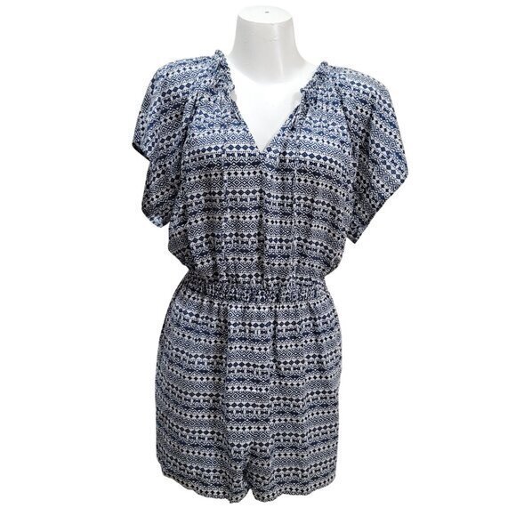 Seafolly Jacquard Print Playsuit Romper L Blue - Picture 1 of 8